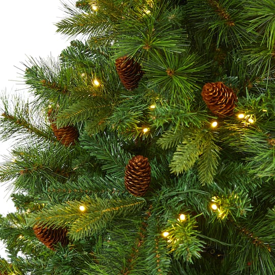 6ft. Pre-Lit West Virginia Mixed Pine Artificial Christmas Tree, Clear LED Lights